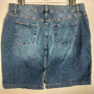 Style & Co Blue Denim Jean Skirt Knee Length Stretch Women's Size 18